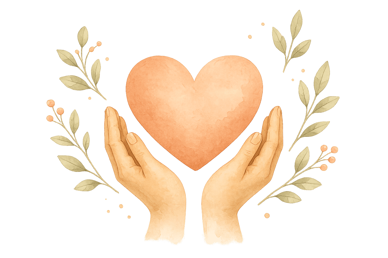 Hands holding a heart